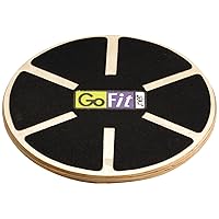 GoFit Wood Wobble Balance Board - Adjustable, Non Slip,Black