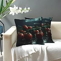 Water the Tomatoes Printed Throw Pillow Covers Soft Cozy Pillowcases Modern Decorative Couch Pillow Case Square Cushion Covers Home Decor for Living Room Bed Sofa