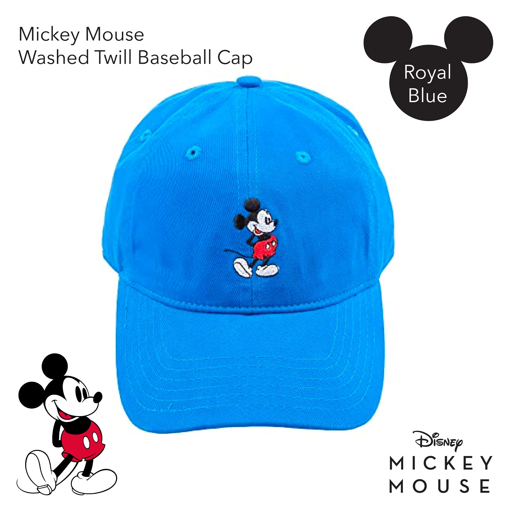 Disney Mickey Mouse Embroidered Cotton Adjustable Dad Hat with Curved Brim