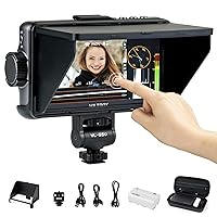 VILTROX DC-550 Pro Touchscreen Camera Field Monitor 4K HDMI (5.5 Inch) DSLR Camera Monitor with Battery Sunshade Hood 3D Lut Peaking Focus Assist 1200 nits 160° Wide View Angle DC 12V Type-C 5V in