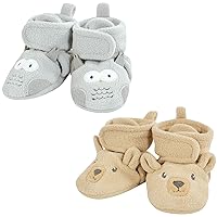 Hudson Baby Unisex Baby Animal Fleece Booties 2-Pack