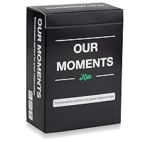 OUR MOMENTS Kids: 100 Conversation Starter Cards for Families and Kids - Relationship Building - Car Travel, Road Trip & Card Game for Healthy Loving Family - Questions for Family Activities