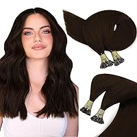 Sunny Itip Hair Extensions Color#4 Dark Brown Bundle with Wire Hair Extensions Same Color 20inch