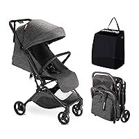 Lightweight Baby Stroller, Ultra Compact & Airplane-Friendly Travel Stroller, One-Handed Folding Stroller for Toddler, Only 11.5 lbs, Black