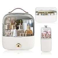 Makeup Organizer with Brush Holder and Lipstick Storage - For Vanity, Countertop, Bathroom