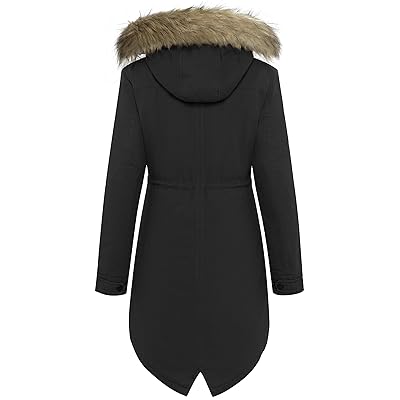 Women's Winter Thicken Fleece Jacket Fur Hooded Military Parka Coat – WenVen