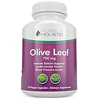 Olive Leaf Extract 750mg - Triple Strength 150mg Oleuropein (20% Oleuropein) Standardized Extract 4 Month Supply, 120 Vegan Olive Leaf Extract Capsules Antioxidant Supplement