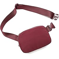 Waist Bag, Women's Waterproof Crossbody Waist Bag, Men's Fashion Waist Bag with Adjustable Shoulder Strap, Suitable for Exercise, Running, Travel, Hiking (Wine red)