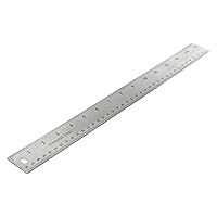 Officemate Classic Stainless Steel Metal Ruler, 15 inches with Metric Measurements, Silver, 15 L x 1.25 W (66612)