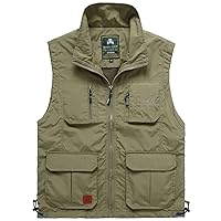Flygo Men's Casual Lightweight Outdoor Active Vest Travel Fishing Hunting Gilet with Pockets