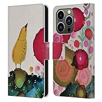 Head Case Designs Officially Licensed Sylvie Demers Yellow Birds 3 Leather Book Wallet Case Cover Compatible with Apple iPhone 14 Pro