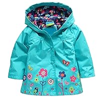 TAOJIAN Cute Hoodie Outwear Baby Girls Kids Waterproof Hooded Coat Jacket Raincoat