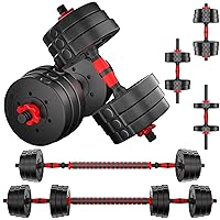Adjustable Weights Dumbbells Set,20LBS 44LBS Barbell Weight Set for Home Gym,Dumbbells Set of 2 Hand Weights at Home,Push-up,Free Weight Set Fitness Exercise Workout Equipment for Man Women