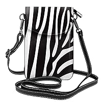 GeRRiT Animal Zebra Print Small Flip Crossbody Bag Cell Phone Pouch for Women Wallet Bag Coin Purse