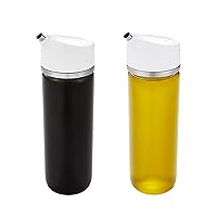 OXO Good Grips Precision Pour Glass Dispenser Set, 2 Piece Oil & Vinegar Set, Clear, White