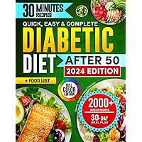 Quick & Easy Diabetic Diet After 50: 2000+ Days of Healthy and Tasty Low-Carb, Low-Sugar & Low-Fat Recipes for Prediabetes and Type 2 Diabetes | Includes Food List and 30-Day Detox Meal Plan Quick & Easy Diabetic Diet After 50: 2000+ Days of Healthy and Tasty Low-Carb, Low-Sugar & Low-Fat Recipes for Prediabetes and Type 2 Diabetes | Includes Food List and 30-Day Detox Meal Plan Paperback Kindle