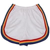 Kids Girls Shorts Gym Sports Rainbow Taped White Summer Hot Short Pants 5-13 Yrs