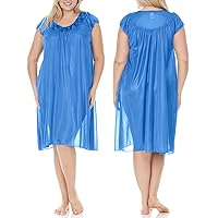 Satin Nightgowns for Women - Soft & Breathable Knee-Length Night Gowns - Adult Womens Nightgown M - Plus Size