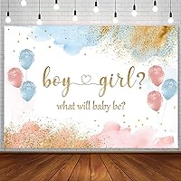 7x5ft Blue Blush Pink Watercolor Gender Reveal Backdrop Boy Or Girl He Or She Photography Background Rose Gold Blue Clouds Pregnancy Reveal Surprise Party Decorations Banner Photo Studio Props