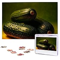 Three Cucumbers Print Puzzles Personalized Puzzle for Adults Wooden Picture Puzzle 1000 Piece Jigsaw Puzzle for Wedding Gift Mother Day