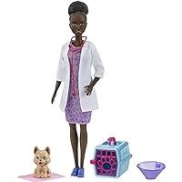 Barbie Careers Doll & Playset, Pet Vet Theme with Brunette Fashion Doll, 1 Puppy Figure, Furniture & Accessories