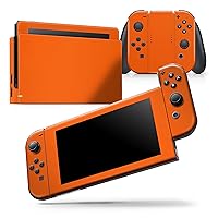 Compatible with Nintendo Switch OLED Console + Joy-Con - Skin Decal Protective Scratch-Resistant Removable Vinyl Wrap Cover - Solid Burnt Orange