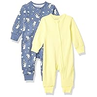 Hanes Boys' Ultimate Baby Zippin 2 Pack Sleep and Play Suits