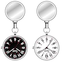 speidel Nurse Fob Scrub Watch for Medical Professionals, Clip on Watch with Second Hand, Easy to Read, Retractable Rope