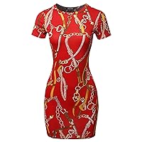 Women's Fitted Floral or Camouflage Printed Sexy Body-Con Racer-Back Fitted Dress