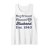 Boyfriend Fiance Husband Shirt Est 1983 Wedding Anniversary Tank Top