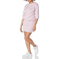 A｜X ARMANI EXCHANGE Women's Short Sleeved Password Print Knit Bodycon Sweater Dress