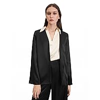 LilySilk Womens Silk Blazer Jacket 22 Momme Charmeuse Silk Suit Top