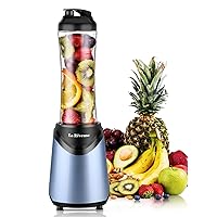 Smoothies Blender Personal Size 300 Watts with 18 oz BPA-free Portable Travel Sports Bottle (Light Blue)