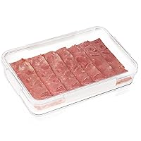 Moretoes 2.2L Fridge Organizer Refrigerator Organizer Bins with Lids Bacon Storage Container - Includes Drain Plate to Keep Bacon Fresh and Delicious