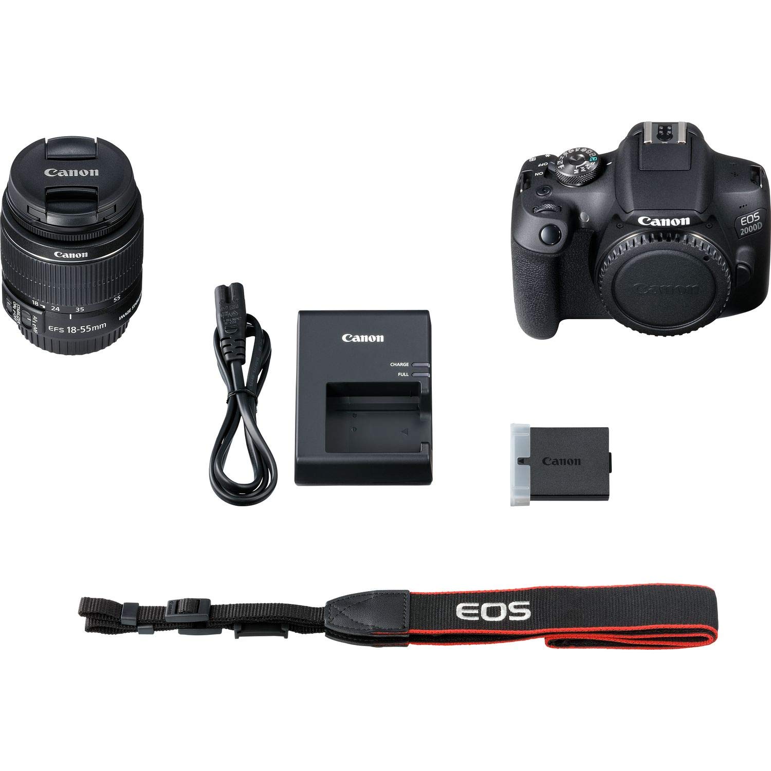 Canon EOS 2000D / Rebel T7 Digital SLR Camera Body with Canon EF-S 18-55mm f/3.5-5.6 Lens & 500mm Telephoto DSLR Kit 64GB Card Complete Accessory Bundle + Flash & More - International Model (Renewed)
