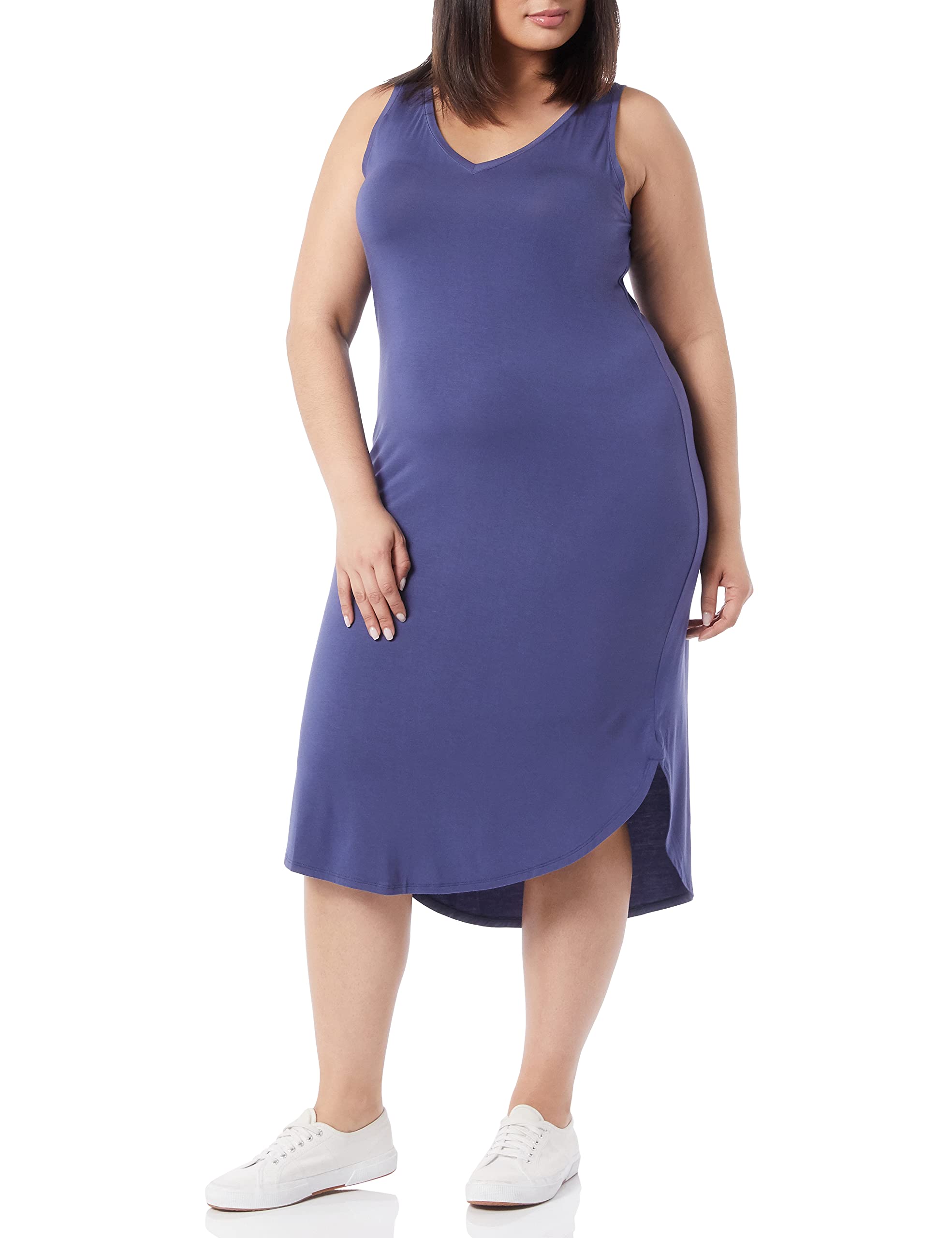 Amazon Essentials Women's Jersey Regular-Fit Sleeveless v-Neck Midi Dress (Previously Daily Ritual)