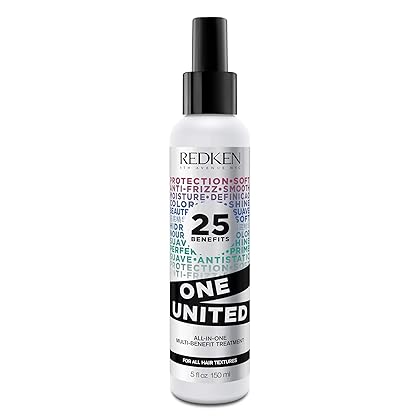 Redken One United All-In-One Leave In Conditioner | Multi-Benefit Leave-In Hair Treatment | Heat Protectant Spray for Hair | Detangles and Smooths Frizz | For All Hair Types | Paraben Free
