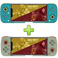 Mobile Game Controller Gamepad for iPhone iOS Android PC: Works with iPhone13/12/11/X, iPad, Samsung Galaxy, Motorola, TCL, Tablet, Apex Legends, Call of Duty - (Blue+Green)