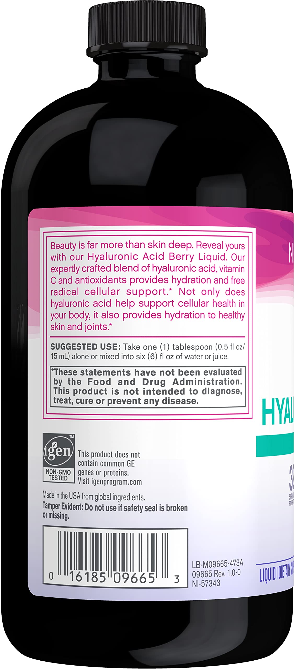 NeoCell Hyaluronic Acid Liquid with Vitamin C, Fights Collagen Depletion, Supports Tissue Hydration, Gluten Free, Berry, 16 Fl. Oz