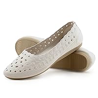 VEEYOO Women's Floral Ballet Flats, Suede Microfiber Comfortable Dress Shoes, Round Toe Mesh Flat Dressy Shoes for Women