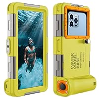 Latest Upgrade Universal Waterproof Phone Case for Snorkeling and Diving [50ft/15m] Underwater Phone Case for iPhone 15/14/13/12/11 Pro Max Galaxy S24/S23/S22/S21 Plus Ultra etc Diving Case-Yellow