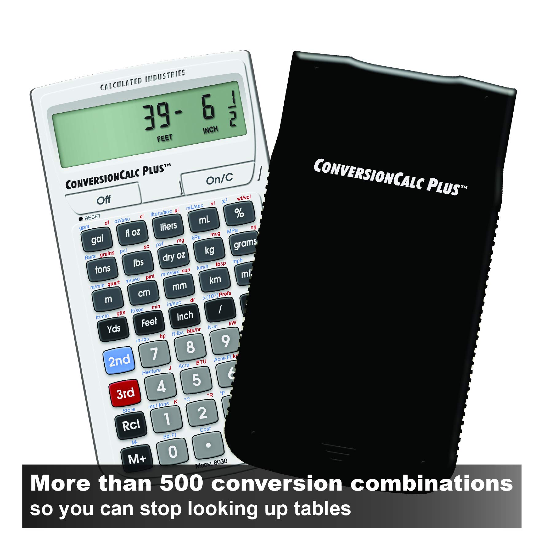 Calculated Industries 8030 ConversionCalc Plus Ultimate Professional Conversion Calculator Tool for Health Care Workers, Scientists, Pharmacists, Nutritionists, Lab Techs, Engineers and Importers
