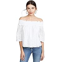 Jack by BB Dakota Women's Eyelet You Know Off The Shoulder Blouse, Off White, small