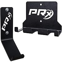 PRx Performance Three Barbells Hanger & Kettlebell Storage Wall Mounted Space Saving Home Gym Fitness Equipment