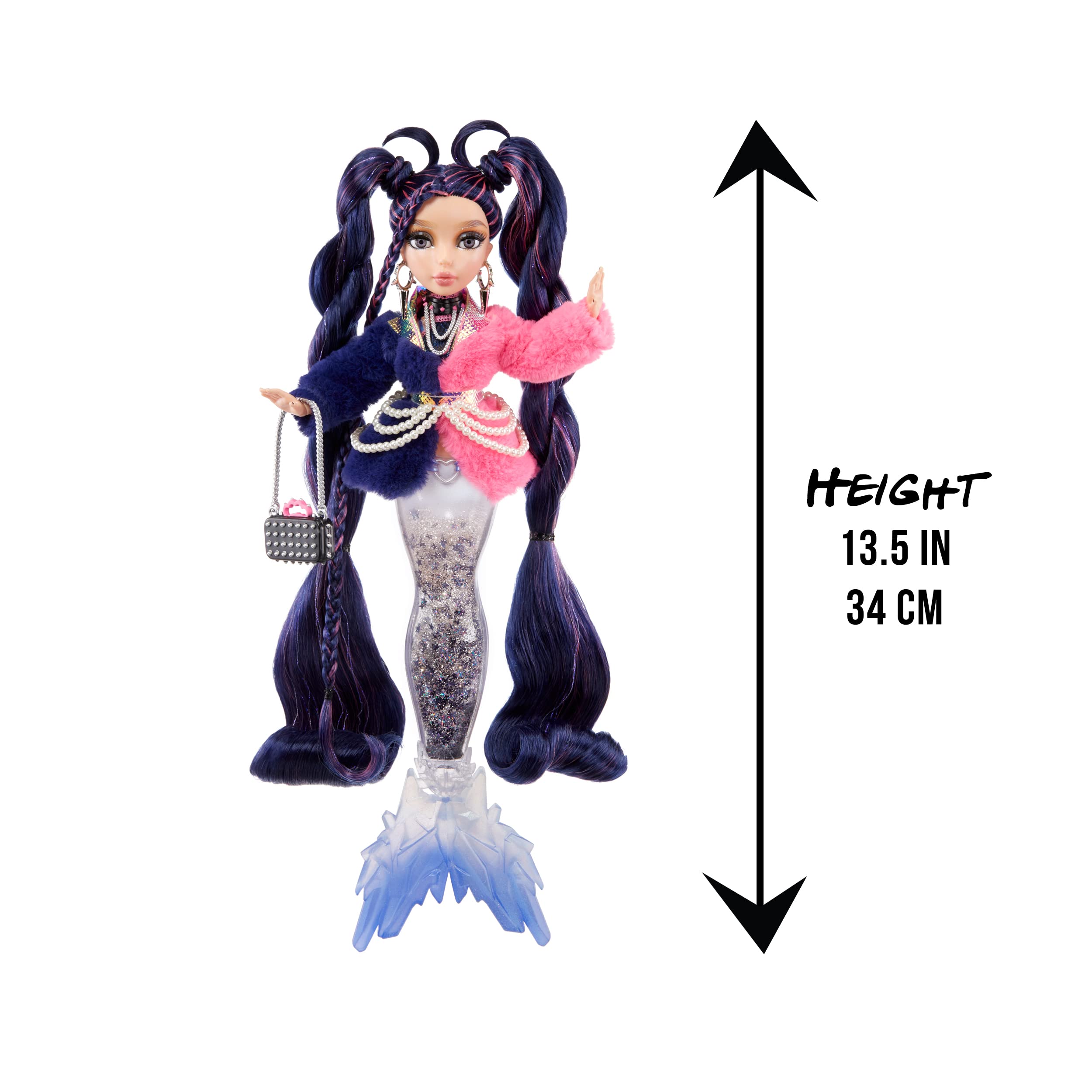MERMAZE MERMAIDZ™ Winter Waves Nera™ Mermaid Fashion Doll with Color Change Fin, Glitter-Filled Tail and Accessories