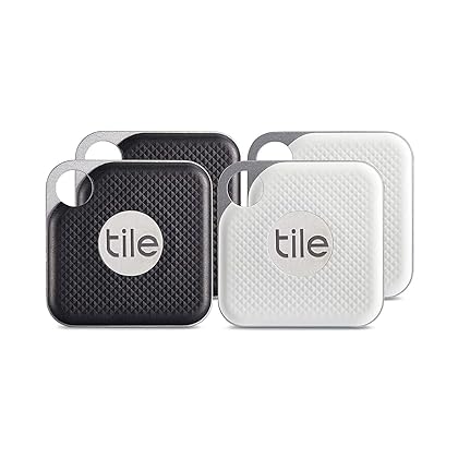 Tile Inc., Pro Black and White Combo, Bluetooth Tracker and Finder, Water Resistant, Replaceable Battery, Easy to Attach for Keys, Pet Collars and Bags (4 Pack), combo - black & white (EC-18004)