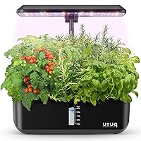 Hydroponics Growing System Indoor Garden 12 Pods Indoor Gardening System with LED Grow Light Height Adjustable Plants Germination Kit Quiet Smart Pump - Hydroponic Planter Fresh Harvest Black