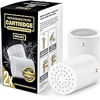 AquaHomeGroup 20 - Stage Replacement Premium Filter Cartridge 2-pack (No Housing), Compatible with Any Shower Filter of Similar Design 15 and 20 stages