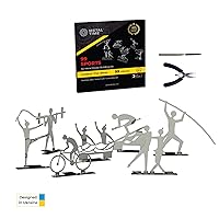 Metal Miniature Figures 99 Sports, Metal DIY Kit, Figurines Sports 99 Kind of Sports, Metal Action Figures Set for Sports Lovers and Collectors, Great Gift with Toolbox by Metal Time