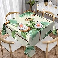 Square Tablecloth Waterproof Wrinkle Free Table Cloth 54